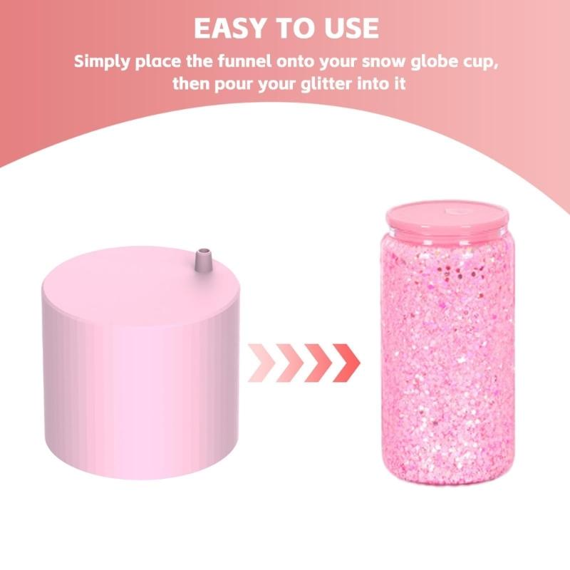 Plastic Snow Globe Fill Tool, Broad Opening Craft Pour Aid with Fine Tip for Decorative Powder Transfer in Small Bottle Table Projects