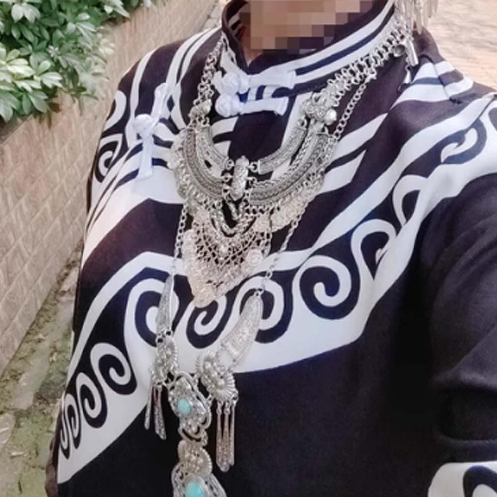 3pcs/set Zinc Zinc Alloy Vintage Necklace Earnail Set Bohemian Style Coin Tassel Necklace  Bridal