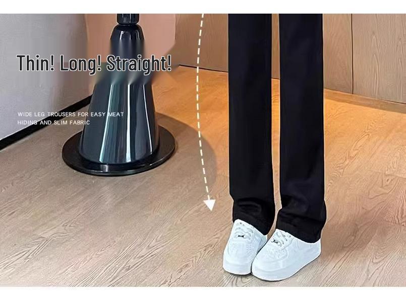 Women's Black High-Waist Slimming Straight-Leg Jeans - 2025 Spring/Autumn Petite Style