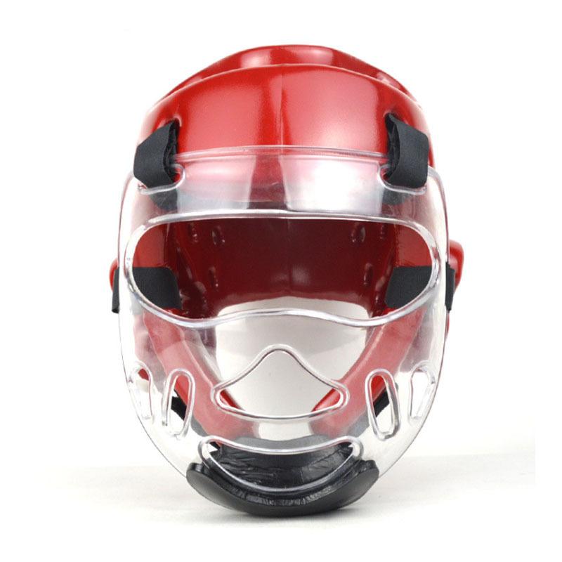 Karate Boxing Face Head Protection Helmet Mask Detachable Taekwondo Helmet Protector Face Head Protecter Transparent Mask Helmet
