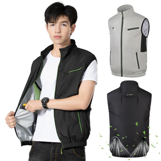 Fan Vest with Adjustable Wind Speed Powerful Dual Fan Cooling Ergonomic Design Summer Heat Relief Cooling Waistcoat