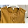 Plus Size Women Casual Solid Waist Cinching Sleeveless Vest Cardigan