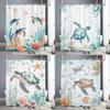 Marineland Sea Turtle Fun Shower Curtain for Beach Theme Bathroom Decorative Shower Curtain, Waterproof Shower Curtain with Hook