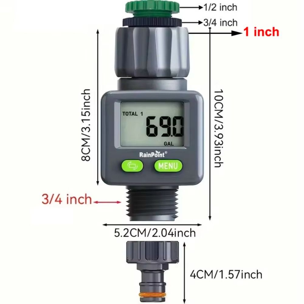 Automatic Water Flow Meter High Precision Water Meter  Outdoor Garden Hose Watering