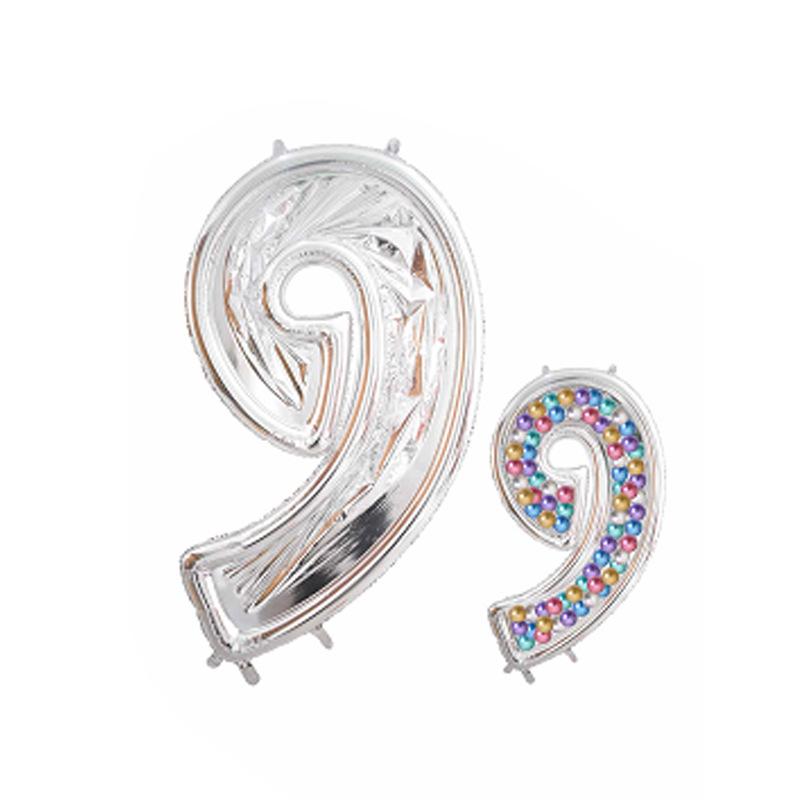 

65-дюймовый Цифровой Моделирующий Алюминиевый Фольгированный Шарик Рама Трехмерный Шарик Цифровая Рамка Шариковая Коробка Композиция на День Рождения Реквизит 65 inch silver digital frame -9