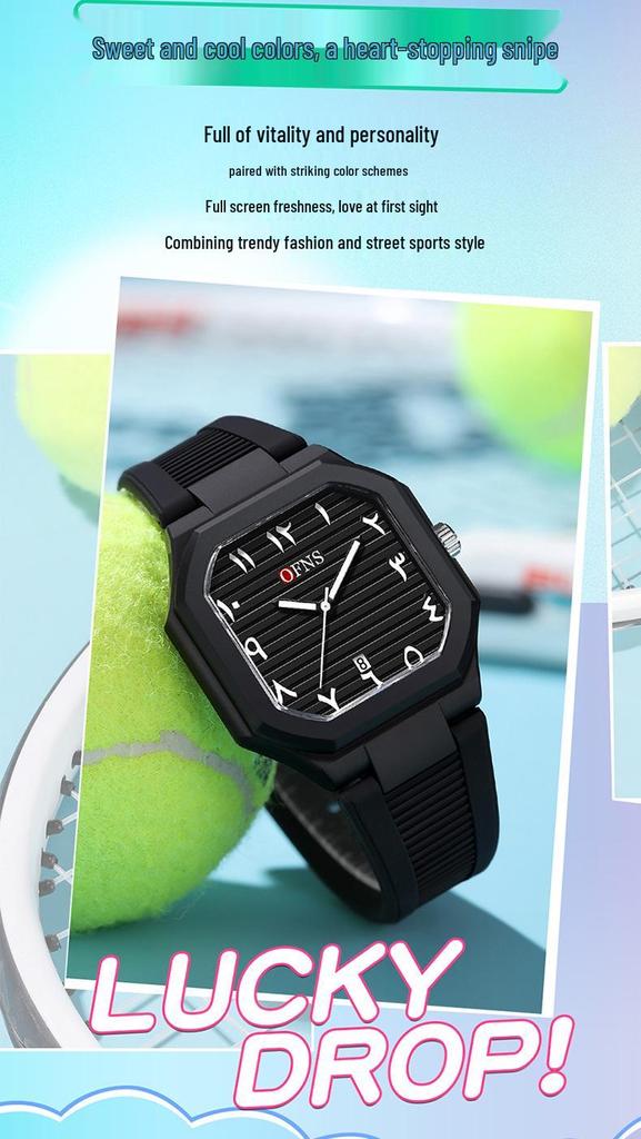 Middle East Exclusive Unisex Quartz Watch - Square Dial, Arabic Numerals, Waterproof, Luminous with Calendar