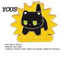 Anti-rust Brooch Pin Zinc Alloy Pin, Cartoon Black Cat Shape Lapel Baking Paint Wear-resistant Animal Badge with Stable Buckle Pins for Clothes