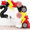 9 Pcs/set Lightning Racing Car Balloons Birthday Decoration Boy's Birthday Stripe Number Racing Party Decoration Inflatable Toys