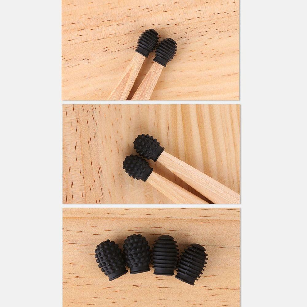 2Pcs Weakened Sound Drum Mute Silicone Drumstick Head Protective Cover Percussion Instrument