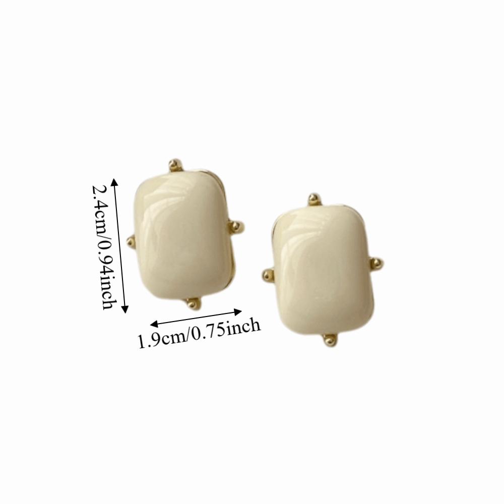 Elegant Acrylic Stud Earrings Acrylic Metal Material White Fashion Jewelry  Holiday
