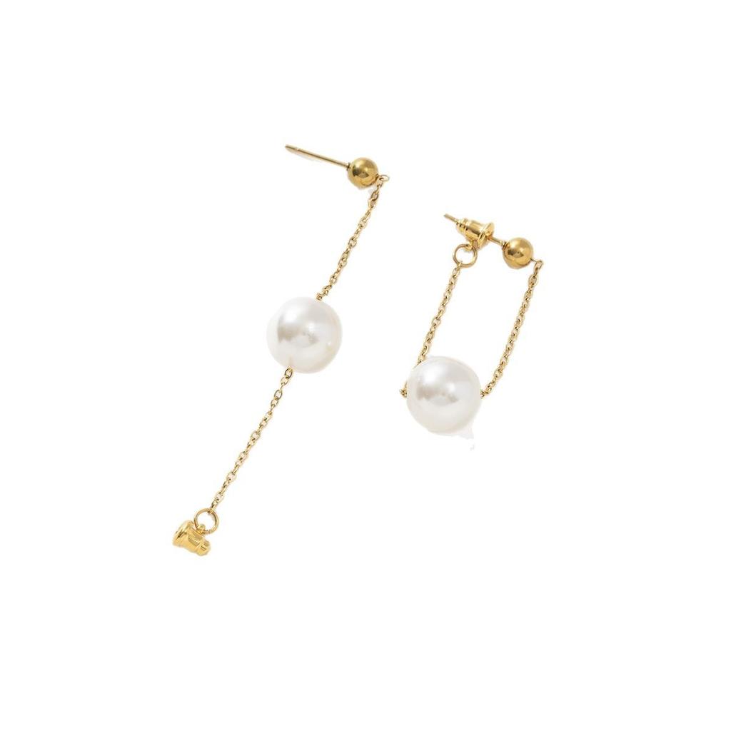 French Large Pearl Long Tassel Earrings Women European American Niche Fairy High-end Temperament Ear Jewelry Gift