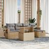 VidaXL Garden Lounge Set with Cushions 6 Pcs Beige Braided Resin 3274969