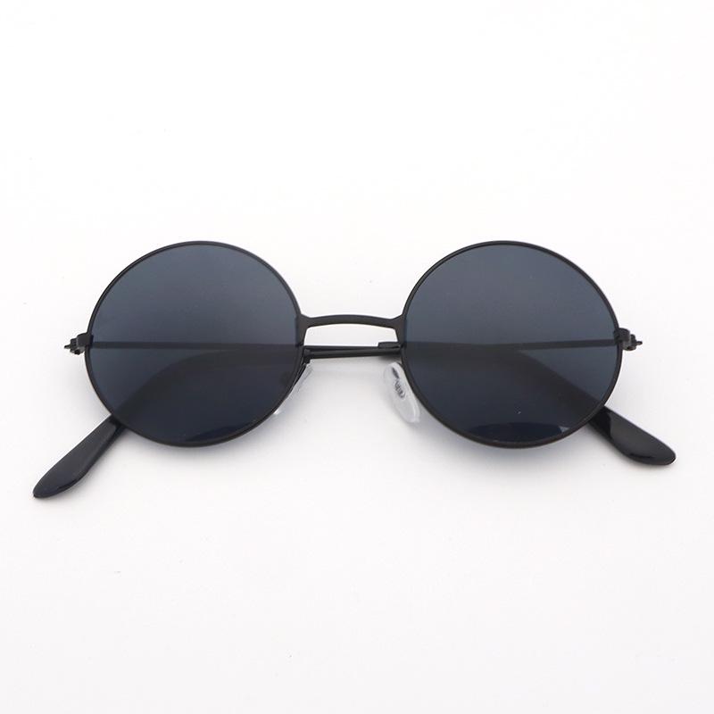 Japanese Metal Round Frame Literary Flat Mirror, No Degree Flat Mirror, Retro Literary Round Frame Glasses