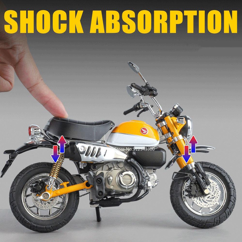 1:9 Scale Honda Little Monkey CBR1000RR Motorcycle Model Toy Metal Diecast Retractable Tripod Shock Absorption Hobby Gifts