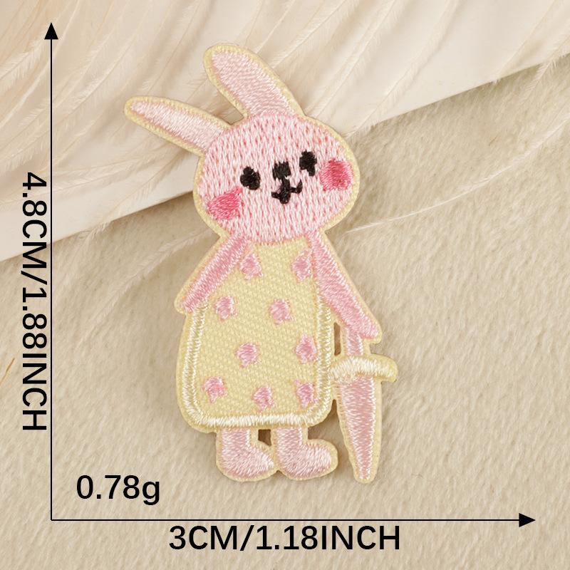 14pcs Sausage Dog Love Embroidery Stickers Self-Adhesive Patch Fabric Accessories Clothing Decoration