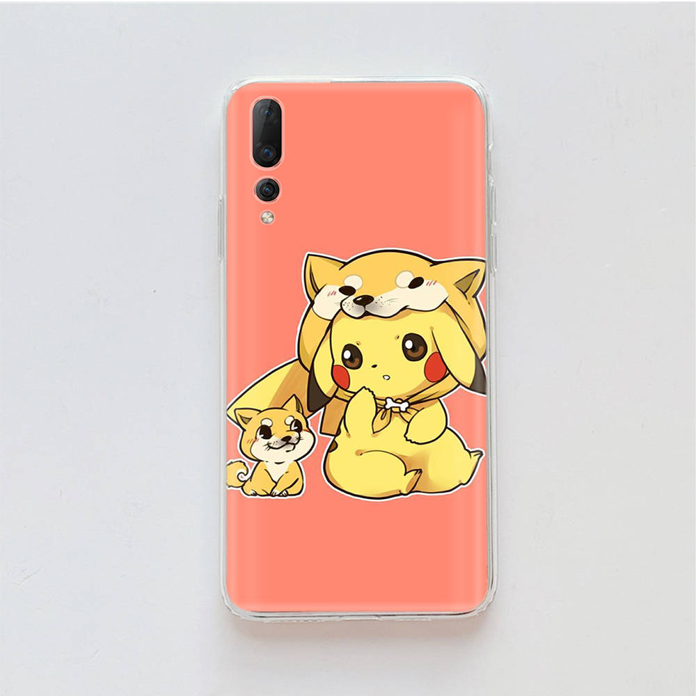 Transparent Case for Samsung A04 A14 A23 M33 M53 Realme 10 9 C35 C55 VIVO X80 Infinix Hot 30 Note 11 Tecno Spark 8P Pro P-33 Pokemons Pikachu
