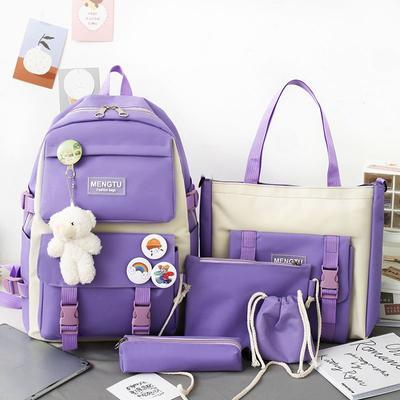 Taška Študentský ľahký batoh Malý svieži roztomilý dievča a chlapec Veľkokapacitný batoh High School College Schoolbag