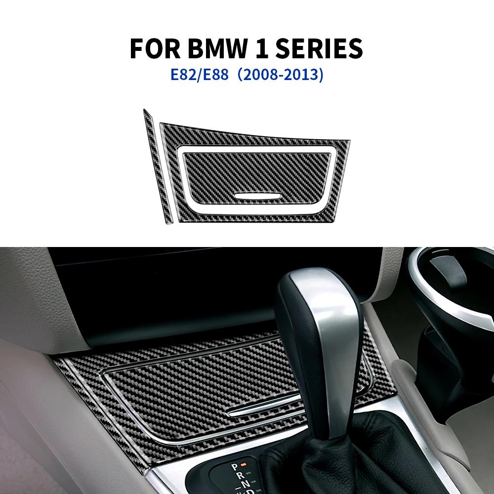 Kohlefaser Für BMW 1er E82 E88 2008-2013 Zubehör Auto Schaltknauf Seitenleiste Aufbewahrungsbox Rahmen Aufkleber Zubehör