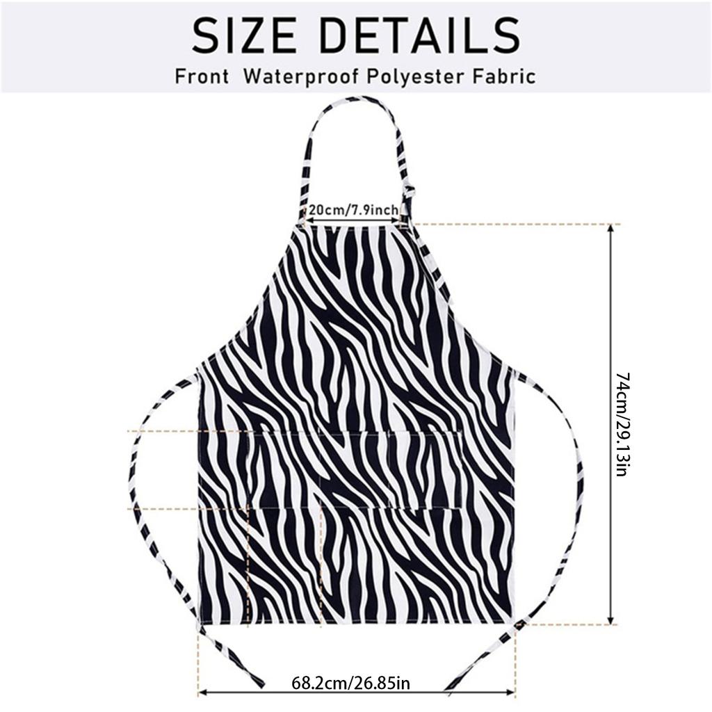 Stylish Leopard Print Apron Kitchen Cooking Accessories Apron Adjustable Neck Strap Easy Wash For Home Beauty Salon Use