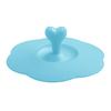 Cup Cover Food-grade Heart Handle Silicone Solid Color Anti-dust Cup Lid for Cup