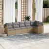 VidaXL Garden Lounge Set with Cushions 6 Pcs, Patio Sofas, Patio Furniture Set, Outdoor Furniture, Beige 3258391