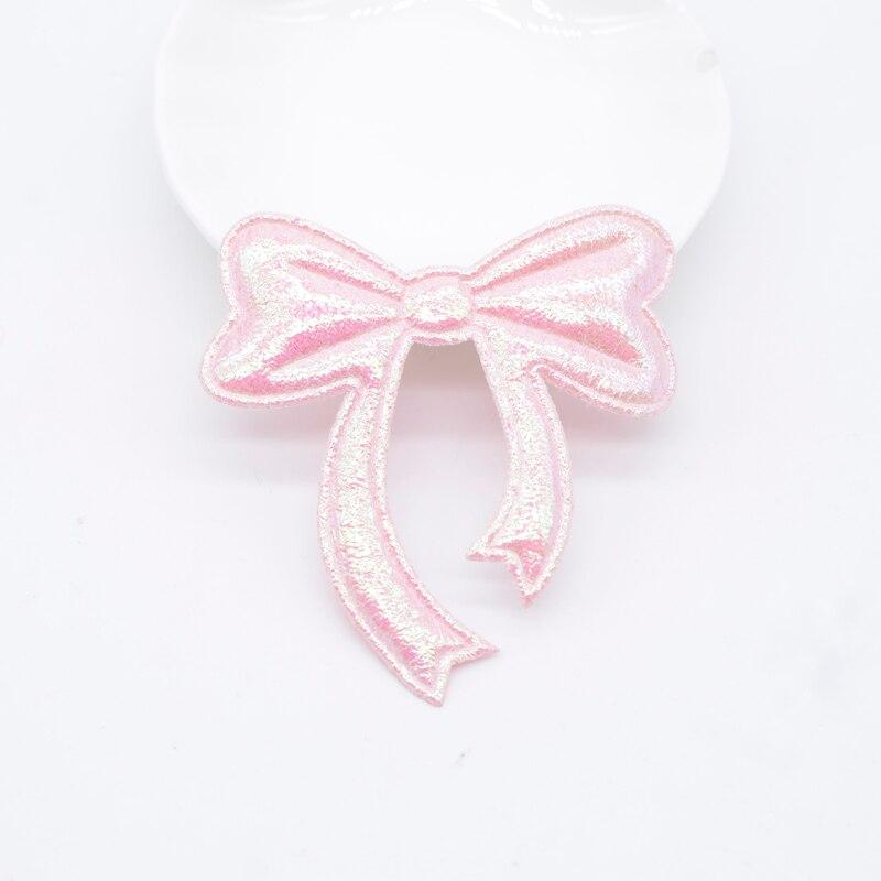 20Pcs 60*60mm Shiny Leather Bow Tie Appliques for Clothes Hat Sewing Supplies Patches DIY Headwear Hair Clips Decor Accessories