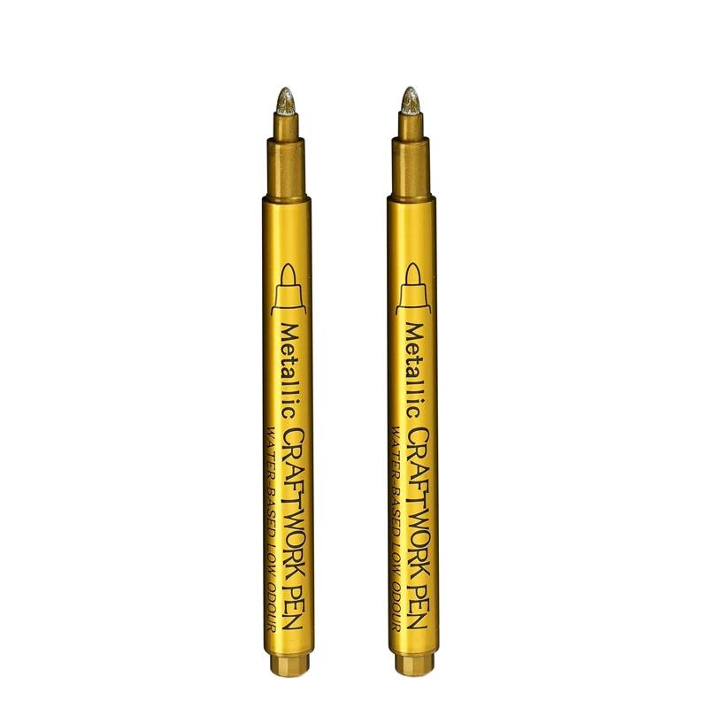 Złoty Srebrny Metaliczny Marker Wodoodporny Trwały Marker do Malowania Kamienia, Kubka, Ceramiki, Szkła DIY Materiały Malarskie