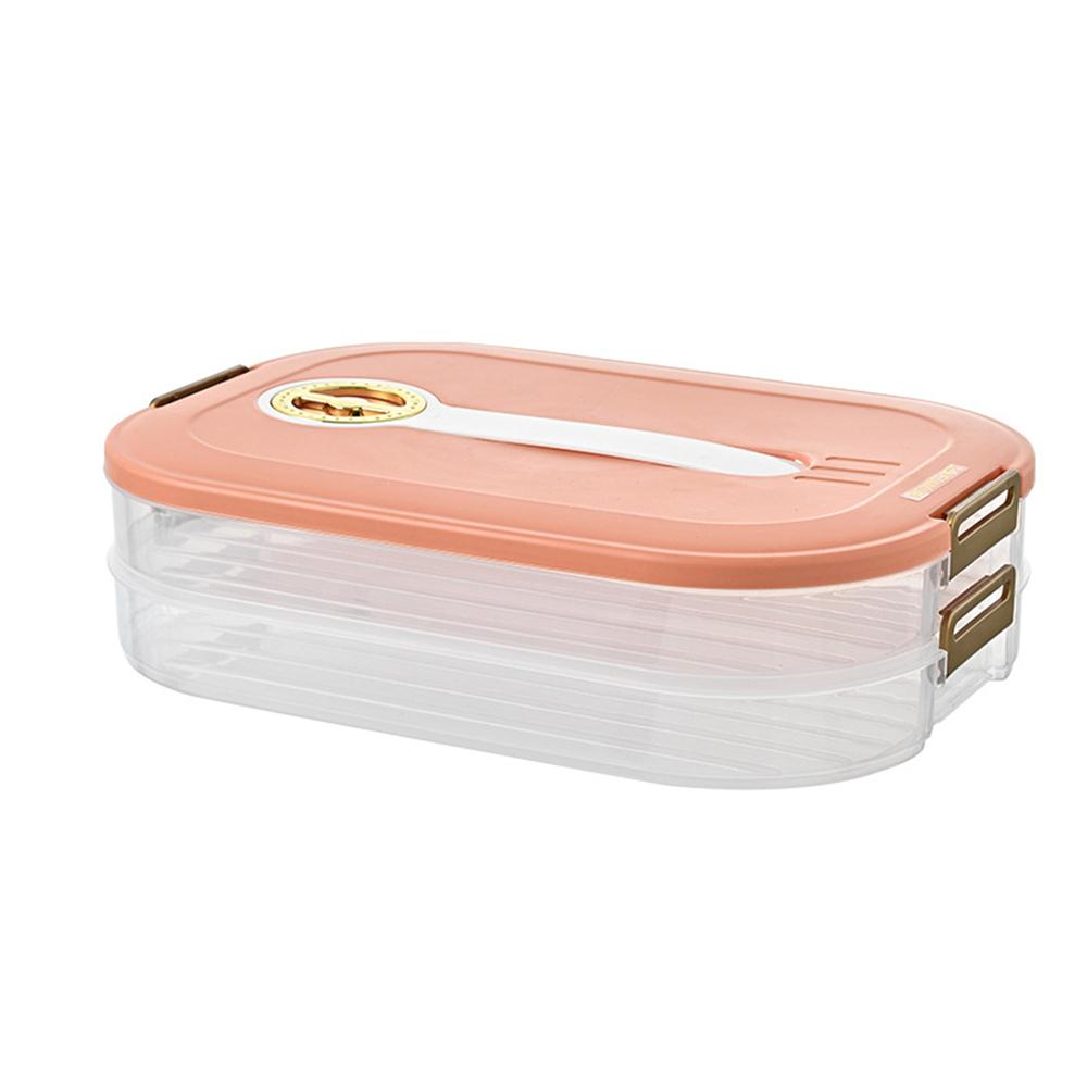

Kitchen Fridge Frozen Food Storage Box Dumpling Box Large Capacity Multi-Tray Stackable Organiser Sealed Handle Timer Crisper
