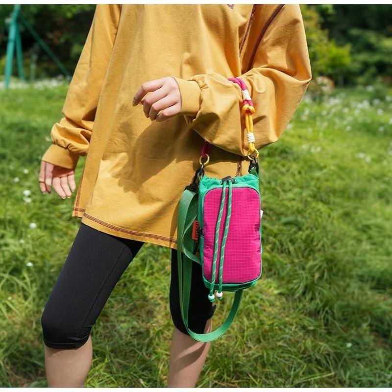 Dopamine Crossbody Water Bottle Bag Breathable Fabric Large Capacity Hands Free for Jogging Running