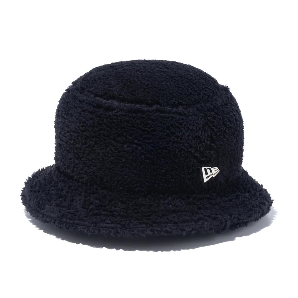 New Era Bucket Mink Solid Size BUCKET01 MINK FLEECE BLK SIL Hat, Fleece, Black, S/M,