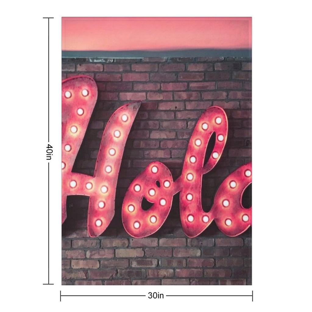 Hola Spanish Hello Neon Sign Throw Blanket Moving christmas gifts Camping Furrys Blankets
