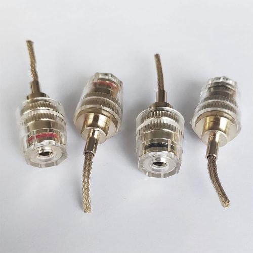 YANYULI Banana Plug Conversion Connectors, Braided and Twisted, Set of 4, Speaker Wire, High Conductivity, Stable Connection, Plated Connectors, for A