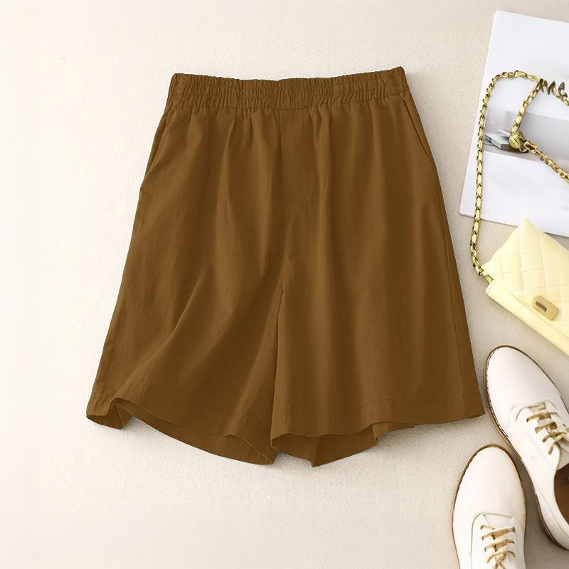 

ZANZEA Женские летние эластичные шорты с завышенной талией, свободные, повседневные XL коричневый