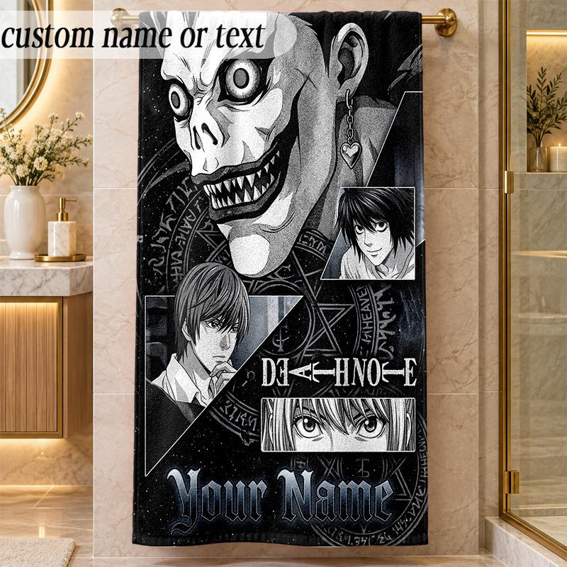 Beach TowelDeath Note Custom Name Text Personalized Soft Towel for Beach Pool Indoor Home Decor Gift