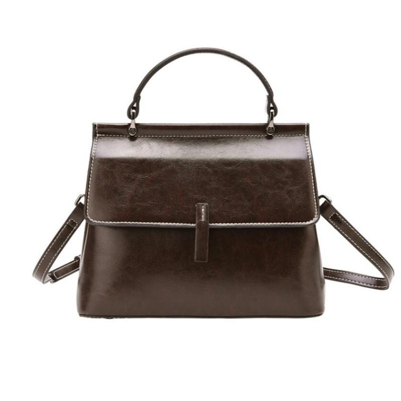 Genuine Leather Retro Women Shoulder Bags Fashi Designer Cross body Female Cover Chic Tote Handbag