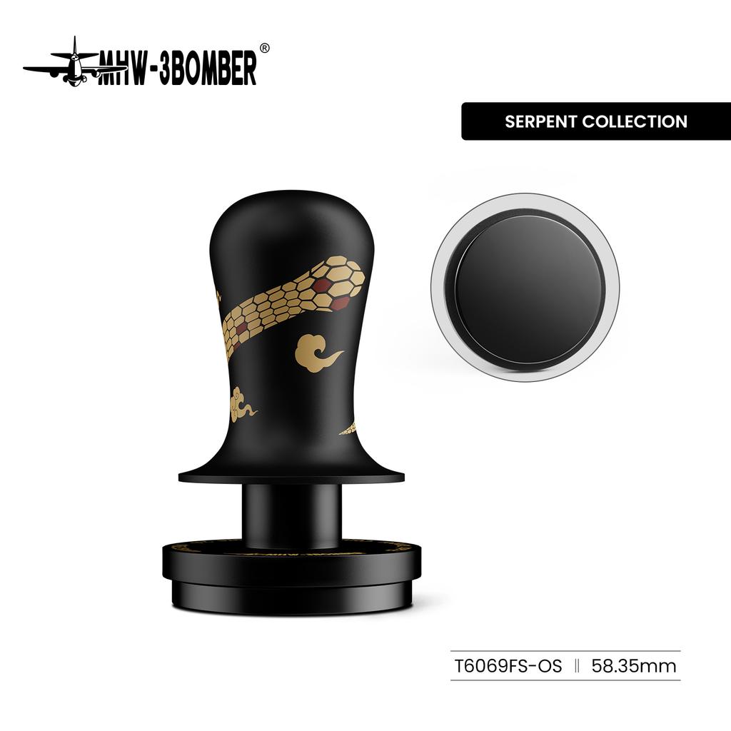 MHW-3BOMBER 58.35mm Coffee Tamper 3-Springs 30lbs Espresso Tamper Flat/Thread Base Adaptive Depth Tamping Coffee Accessories