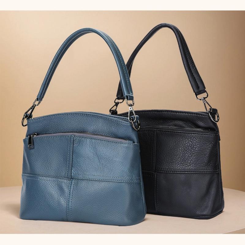 Vintage Women's Handbag Soft Genuine Leather Crossbody Shoulder Bag Square Solid Color Female Tote Lady Messenger Bags Underarm