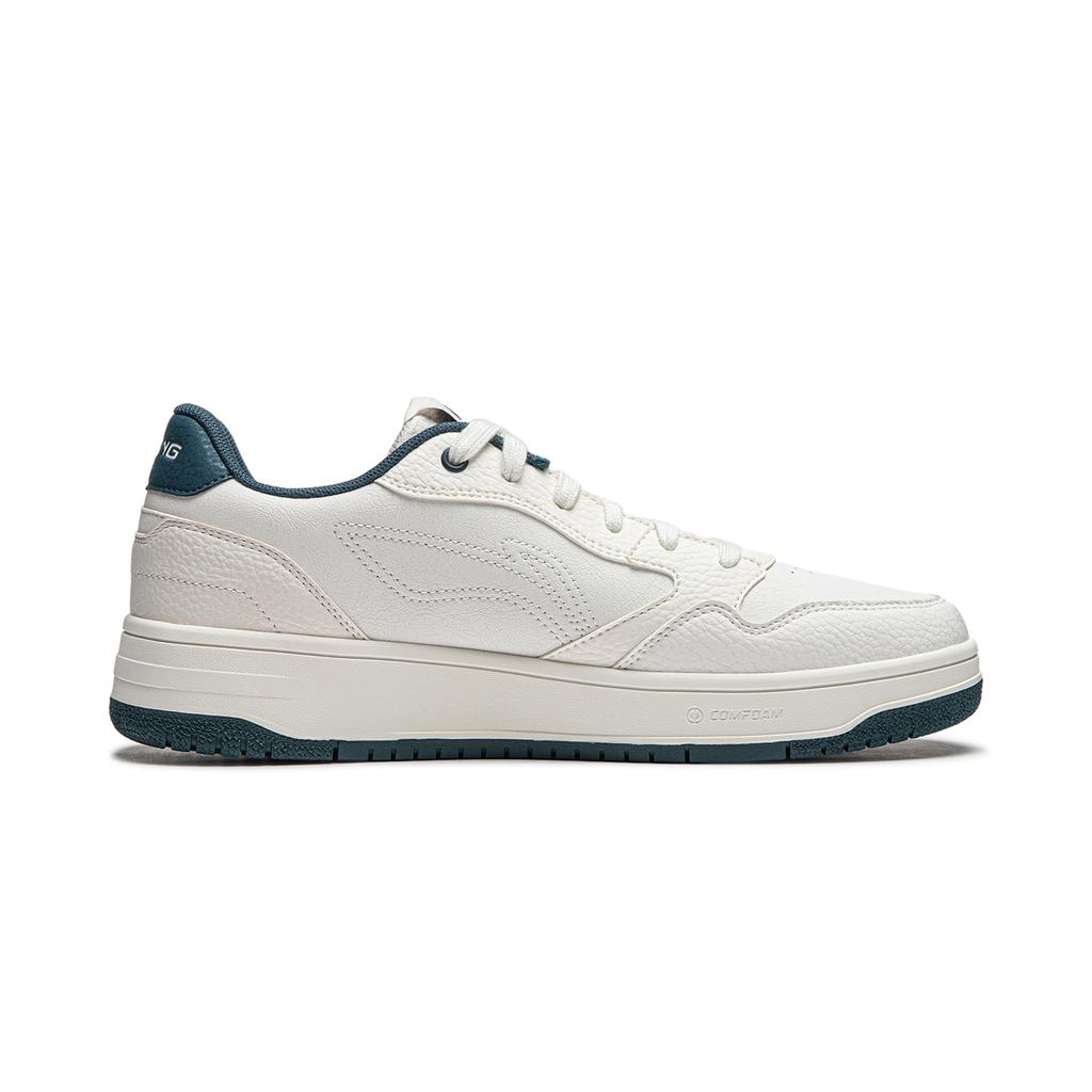 New LiNing Tianji Soft Slip Resistant Cushioning Abrasion Resistant Low Top Skateboard Shoes Men's White Blue AGCU271-1