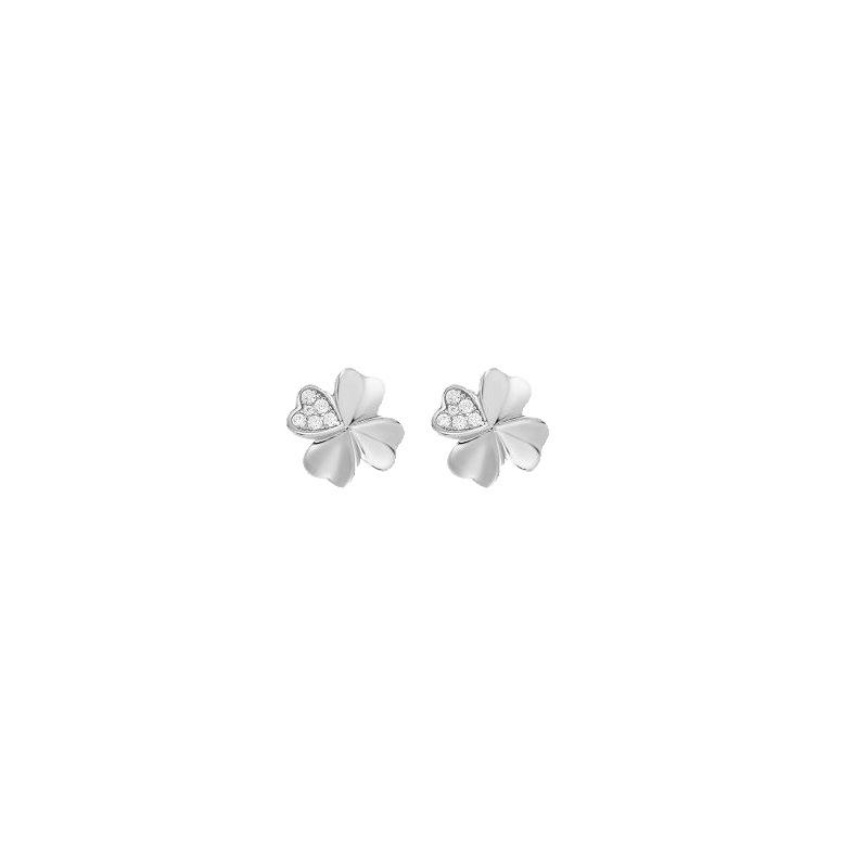 Classic Lucky Clover Ins Wind 925 Sterling Silver Earrings Women's Versatile Premium Sense Small Fragrant Wind Earrings Earrings