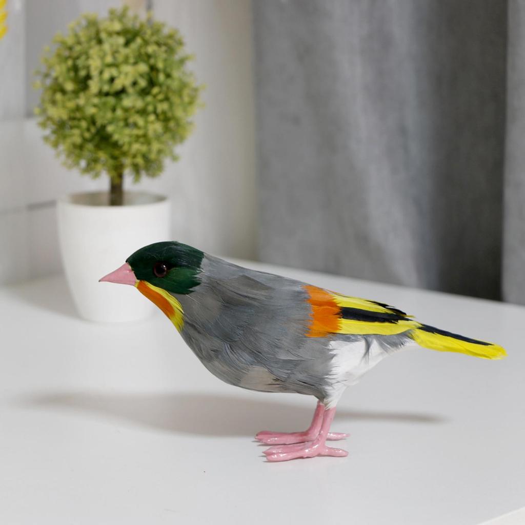 Artificial Parrot Figurines Photo Props Feather Parrot Macaw for Pathway Ornaments