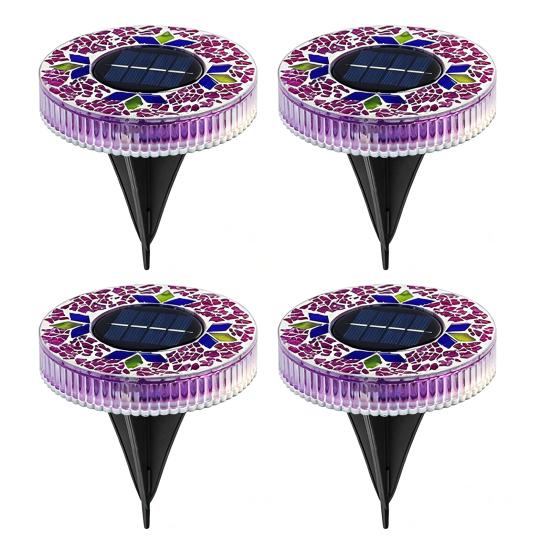 Solar Ground Light Outdoor Flat Solar Powered Disc Light IP68 Waterproof Pathway Light for Garden Yard Lawn Walkway Driveway Landscape Lighting