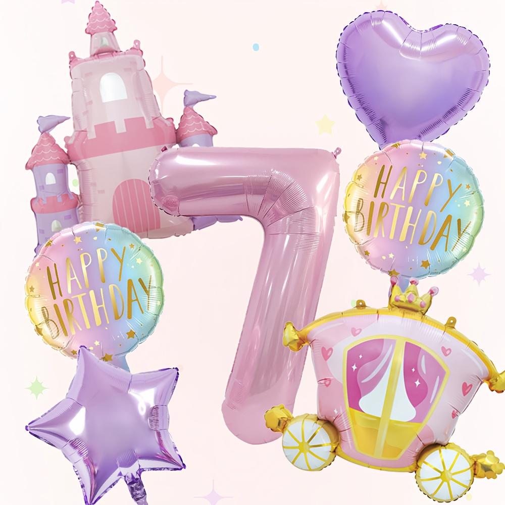 7PCS/set Princess Theme Castle Carriage Aluminum Film Balloons Children's Party Girl Birthday Baby Showers Balloon Supplies
