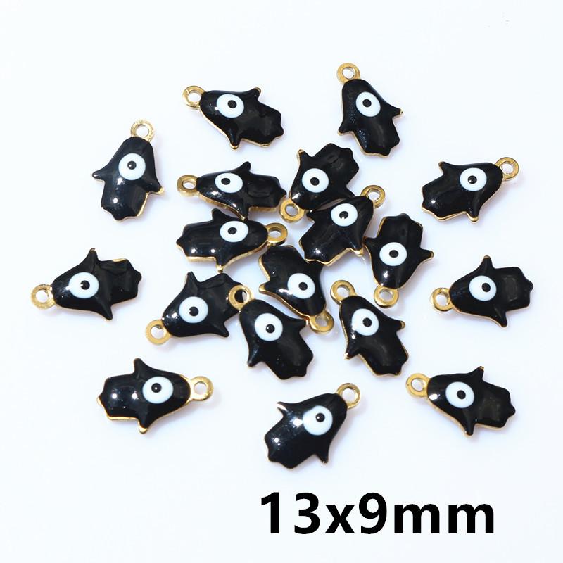 20pcs 8.5x6mm Enamel Evil Eyes Ball Charms Pendant Small DIY Jewelry Making Accessories Findings for Necklace Bracelet Earrings