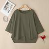 ZANZEA Women Casual Round Neck Loose 3/4 Sleeve Blouse