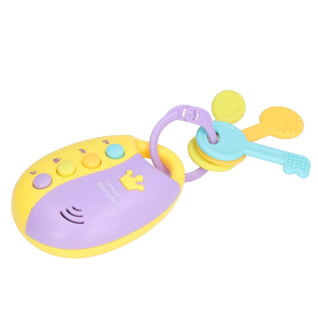 Toy Key Safe Simulation Remote Car Key Toy with Sound and Light Yellow for 12 Months and Above Baby