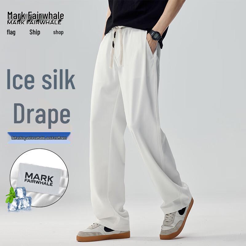 MARK FAIRWHALE Men s Summer Loose Straight Leg Casual Pants L