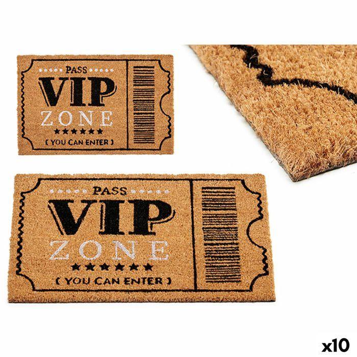 Paillasson fibre de coco - Gift Decor - Imprimé VIP - 60x40 cm - PVC - Lot de 10 - Résistant - Antidérapant