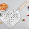 12 Inch Pizza Shovel Stainless Steel Wooden Handle Pizza Turning Tool Anti-scalding Perforated Bakeware Maker Pizza Turning
