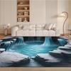 3D Optical Illusion Water Hole Abyss Doormat Non-Slip Door Mat Machine Washable for Bedroom Camping Yoga Durable Floor Mat