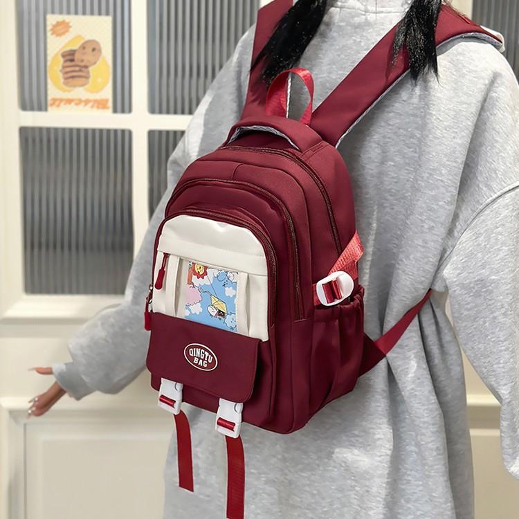 School bag, junior high school girl, high school college student, class backpack, large capacity burden reduction backpack, female
